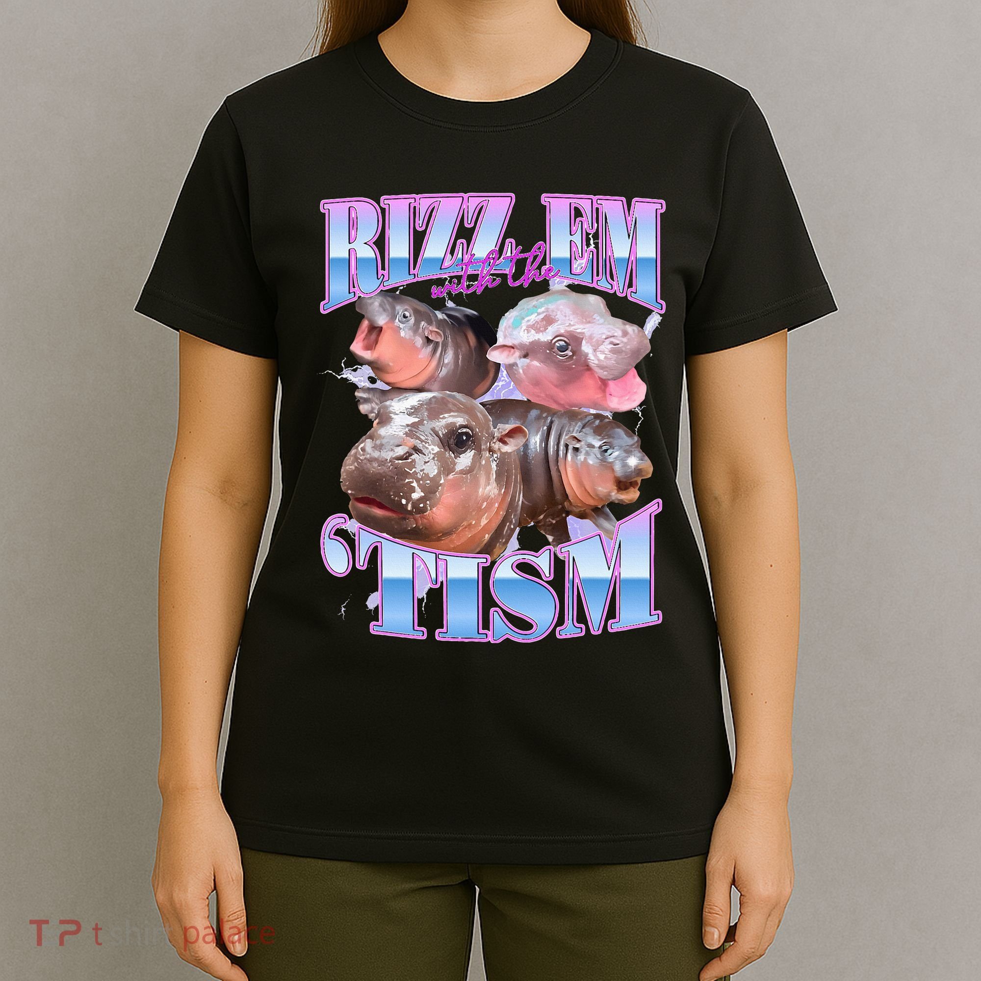 Rizz Em With The Tism Meme Moo Deng T-Shirt