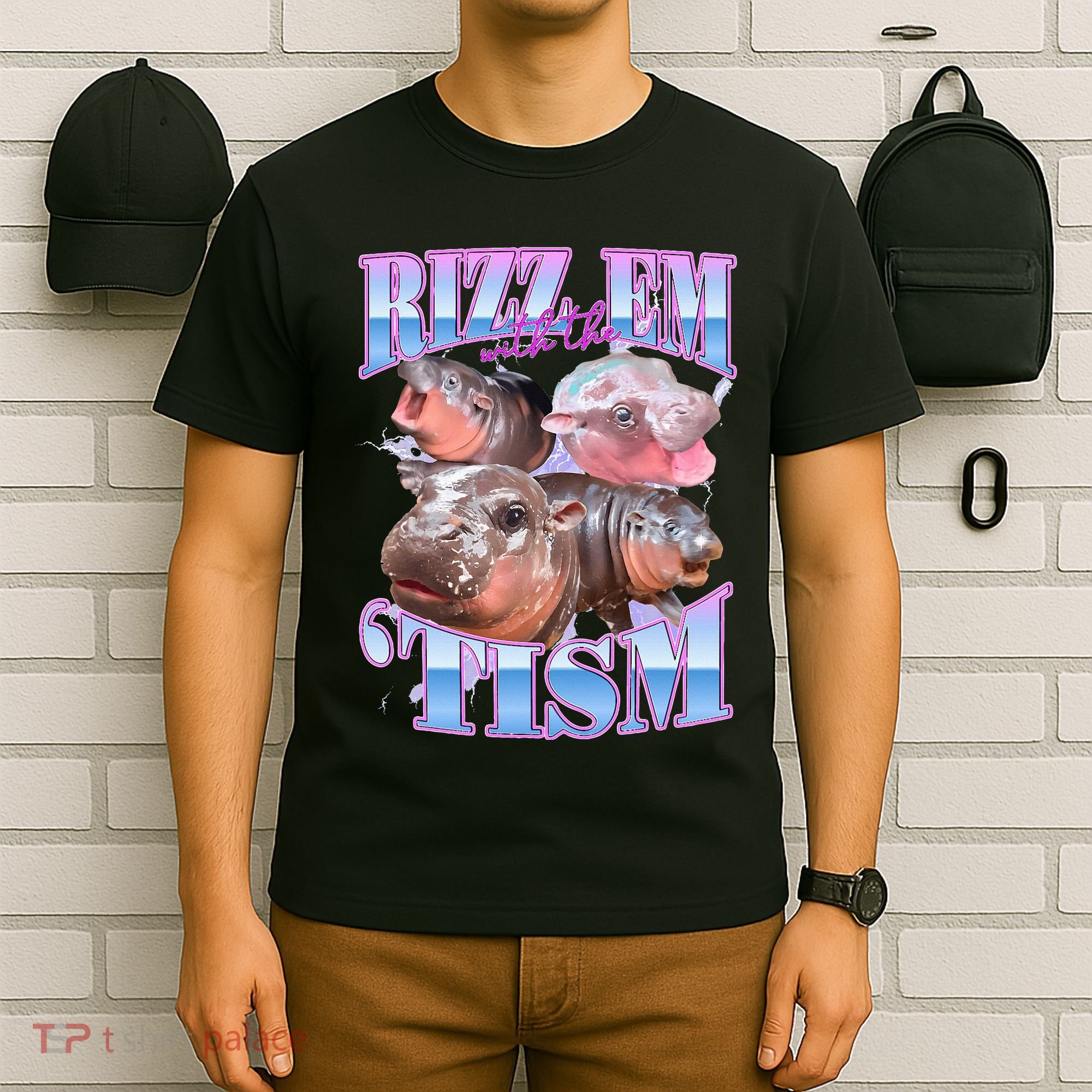 Rizz Em With The Tism Meme Moo Deng T-Shirt