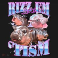 Rizz Em With The Tism Meme Moo Deng T-Shirt thumb 7