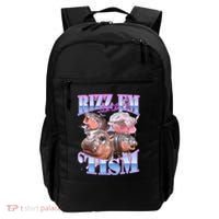 Rizz Em With The Tism Meme Moo Deng Backpack thumb 0
