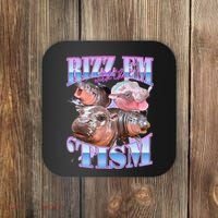 Rizz Em With The Tism Meme Moo Deng Coaster thumb 0