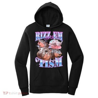 Rizz Em With The Tism Meme Moo Deng Women's Hoodie
