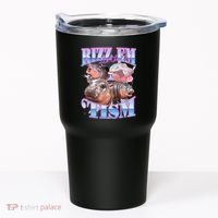 Rizz Em With The Tism Meme Moo Deng Tumbler thumb 0