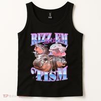 Rizz Em With The Tism Meme Moo Deng Tank Top thumb 2