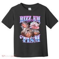 Rizz Em With The Tism Meme Moo Deng Toddler T-Shirt thumb 0