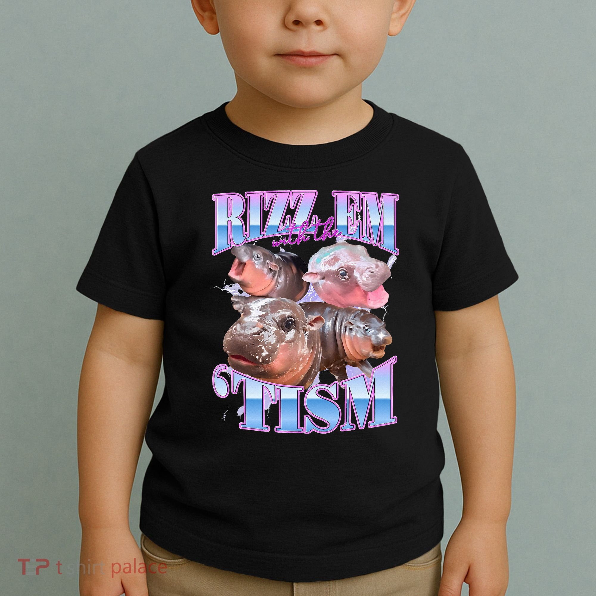 Rizz Em With The Tism Meme Moo Deng Toddler T-Shirt