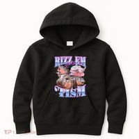 Rizz Em With The Tism Meme Moo Deng Kids Hoodie thumb 0
