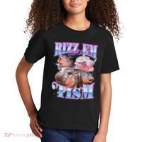 Rizz Em With The Tism Meme Moo Deng Kids T-Shirt thumb 2
