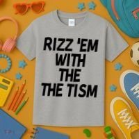 Rizz Em With The Tism Kids T-Shirt thumb 3