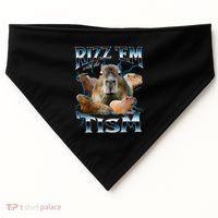 Rizz Em With The Tism Capybara Funny Oddly Dank Meme USA-Made Doggie Bandana thumb 0