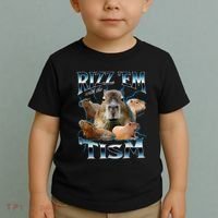Rizz Em With The Tism Capybara Funny Oddly Dank Meme Toddler T-Shirt thumb 2