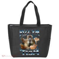 Rizz Em With The Tism Capybara Funny Oddly Dank Meme Tote Bag thumb 0