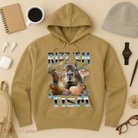 Rizz Em With The Tism Capybara Funny Oddly Dank Meme Hoodie thumb 3