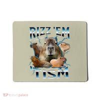 Rizz Em With The Tism Capybara Funny Oddly Dank Meme Mousepad thumb 0