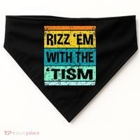 Rizz Em With The Tism Funny Autism USA-Made Doggie Bandana thumb 0