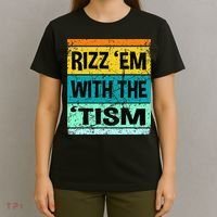Rizz Em With The Tism Funny Autism T-Shirt thumb 4