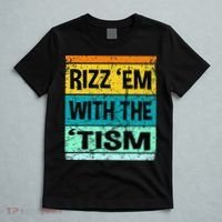 Rizz Em With The Tism Funny Autism T-Shirt thumb 5