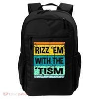 Rizz Em With The Tism Funny Autism Backpack thumb 0