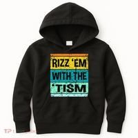 Rizz Em With The Tism Funny Autism Kids Hoodie thumb 0