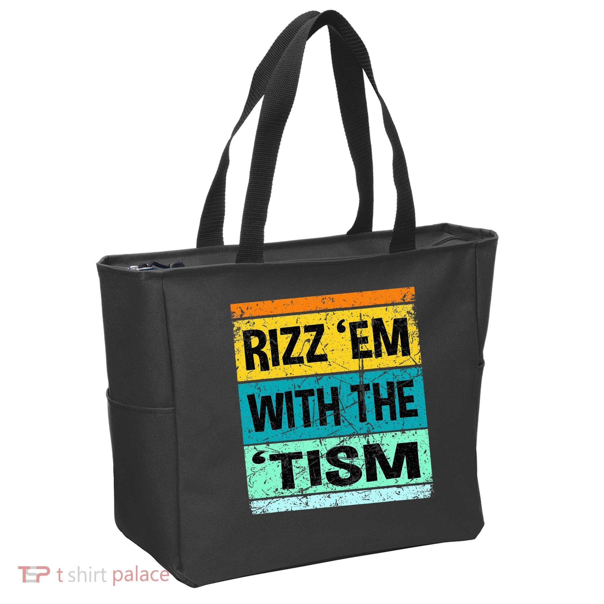 Rizz Em With The Tism Funny Autism Tote Bag