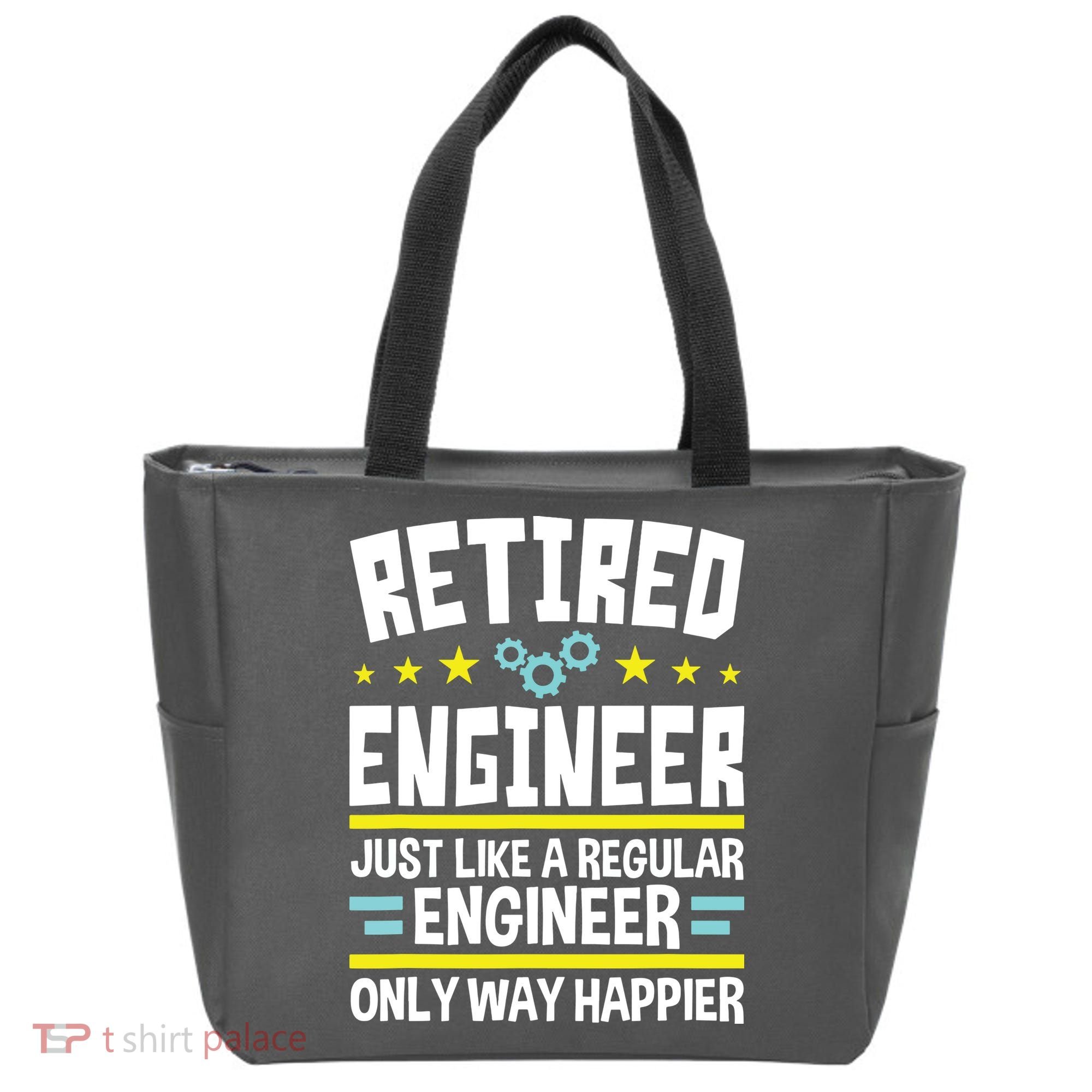 Retired Engineer Way Happier Engineering Retirement Tote Bag