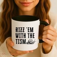 Rizz Em With The Tism Funny Autism Perfect Awareness Gift Coffee Mug thumb 3