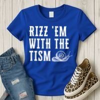 Rizz Em With The Tism Funny Autism Perfect Awareness Gift Women's T-Shirt thumb 3