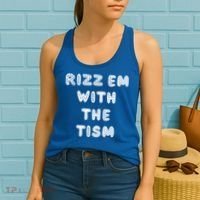 Rizz Em With The Tism Autism Funny Cute Gift Women's Tank Top thumb 2