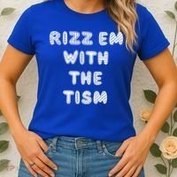 Rizz Em With The Tism Autism Funny Cute Gift Women's T-Shirt thumb 2
