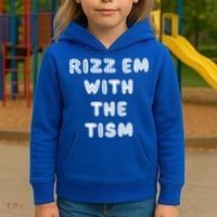 Rizz Em With The Tism Autism Funny Cute Gift Kids Hoodie thumb 3