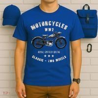 Royal Enfield Wdre Classic Motorcycle Ww2 T-Shirt thumb 6