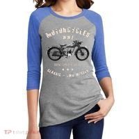 Royal Enfield Wdre Classic Motorcycle Ww2 Women's Tri-Blend 3/4-Sleeve Raglan Shirt thumb 2