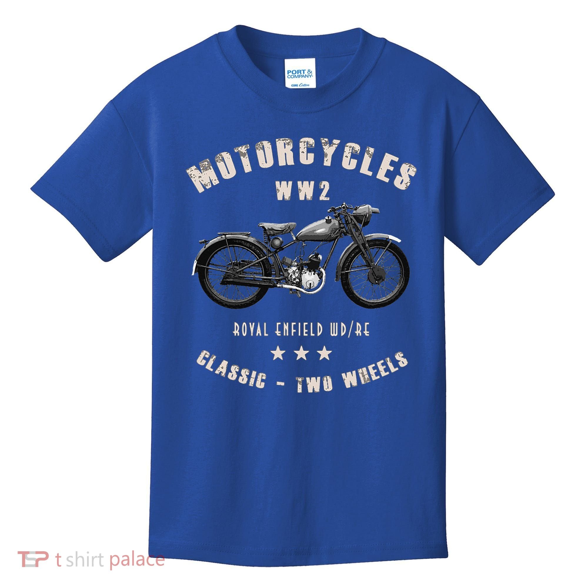 Royal Enfield Wdre Classic Motorcycle Ww2 Kids T-Shirt