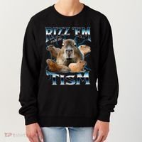 Rizz Em With The Tism Capybara Funny Oddly Dank Women's Sweatshirt thumb 0
