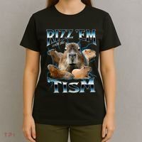 Rizz Em With The Tism Capybara Funny Oddly Dank T-Shirt thumb 4