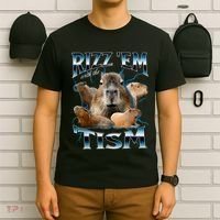 Rizz Em With The Tism Capybara Funny Oddly Dank T-Shirt thumb 6