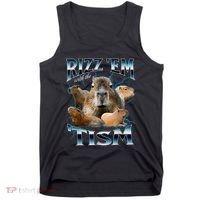 Rizz Em With The Tism Capybara Funny Oddly Dank Tank Top thumb 0