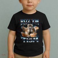 Rizz Em With The Tism Capybara Funny Oddly Dank Toddler T-Shirt thumb 2