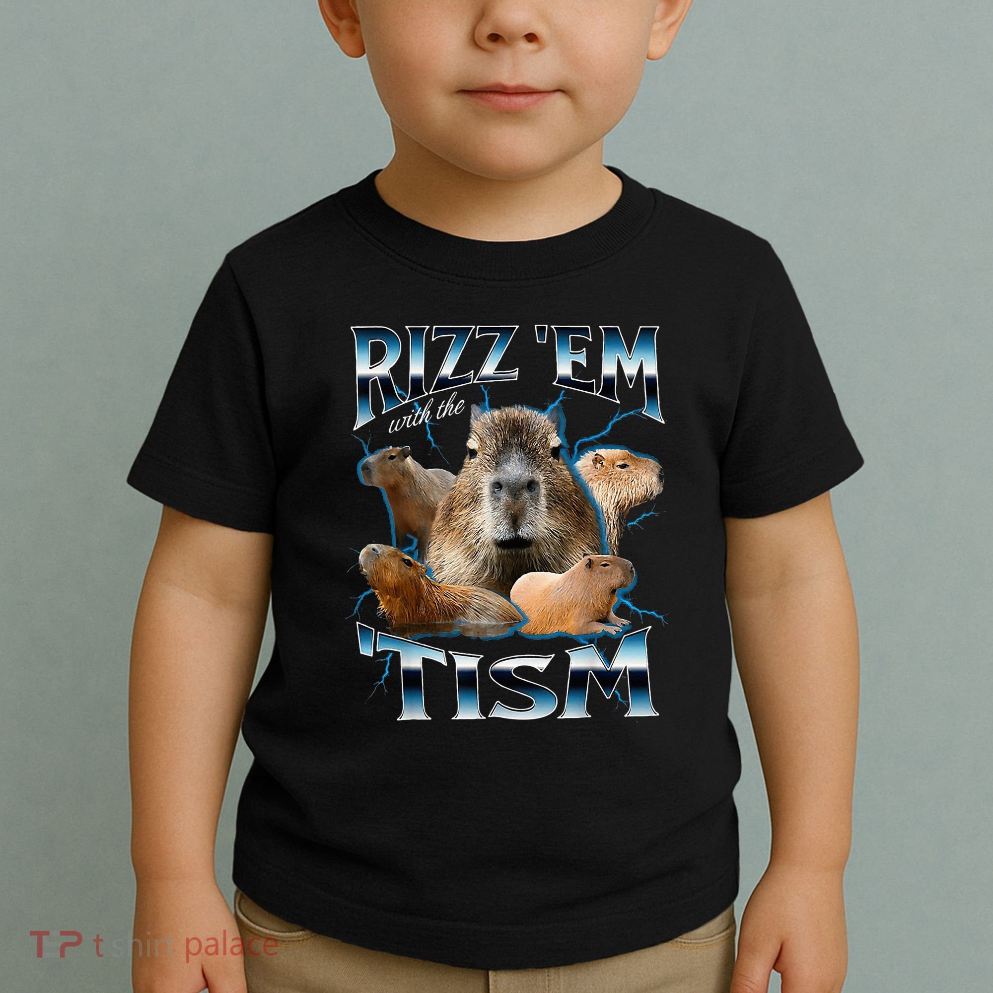 Rizz Em With The Tism Capybara Funny Oddly Dank Toddler T-Shirt