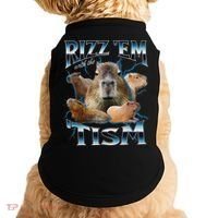 Rizz Em With The Tism Capybara Funny Oddly Dank Meme Doggie Tank thumb 0