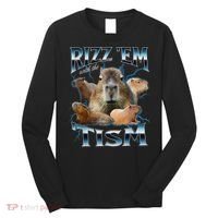 Rizz Em With The Tism Capybara Funny Oddly Dank Meme Long Sleeve Shirt thumb 0