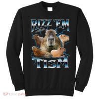 Rizz Em With The Tism Capybara Funny Oddly Dank Meme Sweatshirt thumb 0