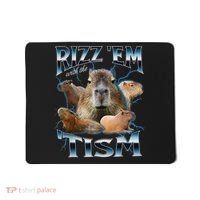 Rizz Em With The Tism Capybara Funny Oddly Dank Meme Mousepad thumb 0