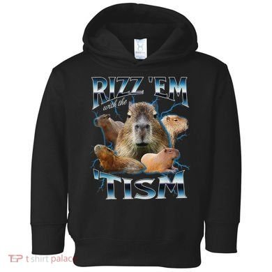 Rizz Em With The Tism Capybara Funny Oddly Dank Meme Toddler Hoodie