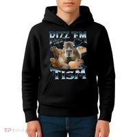 Rizz Em With The Tism Capybara Funny Oddly Dank Meme Kids Hoodie thumb 4