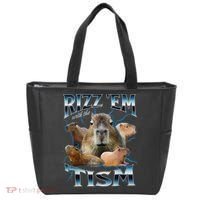 Rizz Em With The Tism Capybara Funny Oddly Dank Meme Tote Bag thumb 0