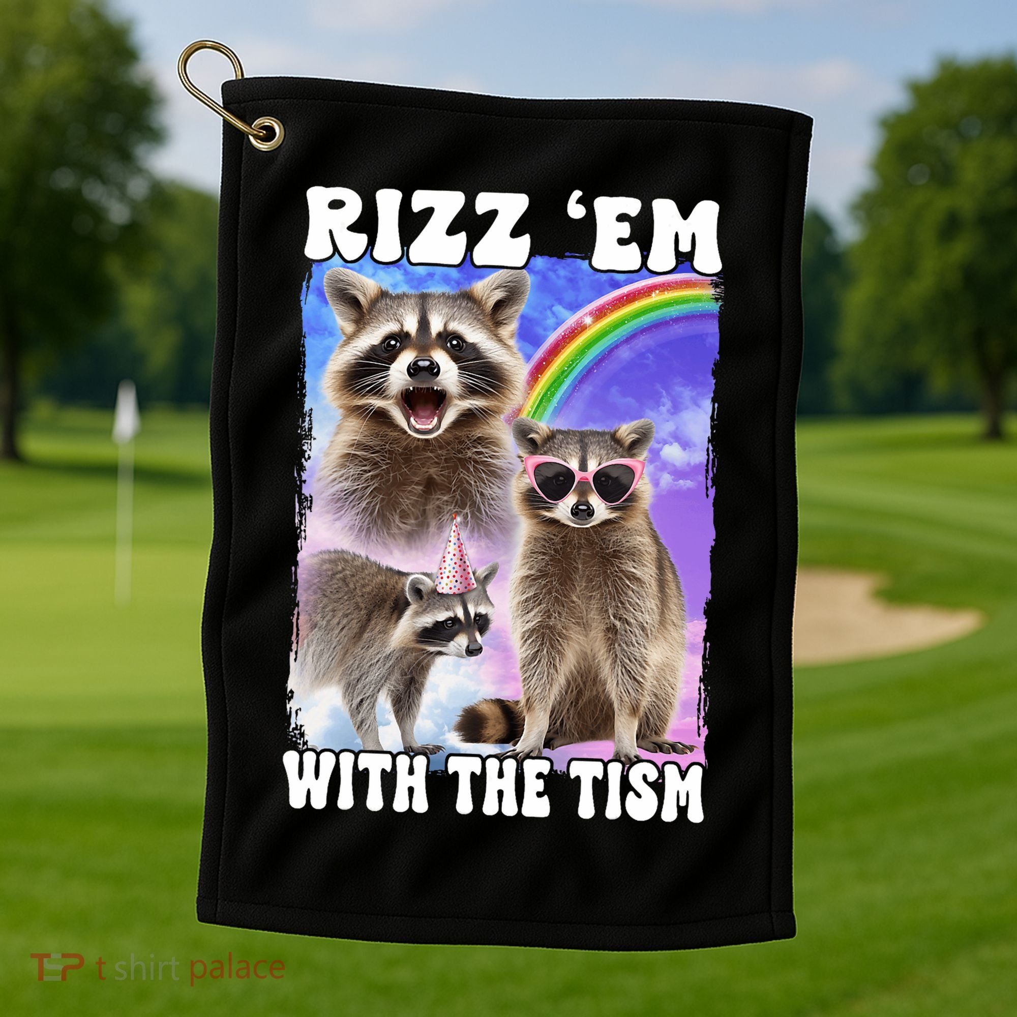 Rizz Em With The Tism Rizzler Ohio Rizz Golf Towel