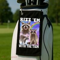 Rizz Em With The Tism Rizzler Ohio Rizz Golf Towel thumb 2