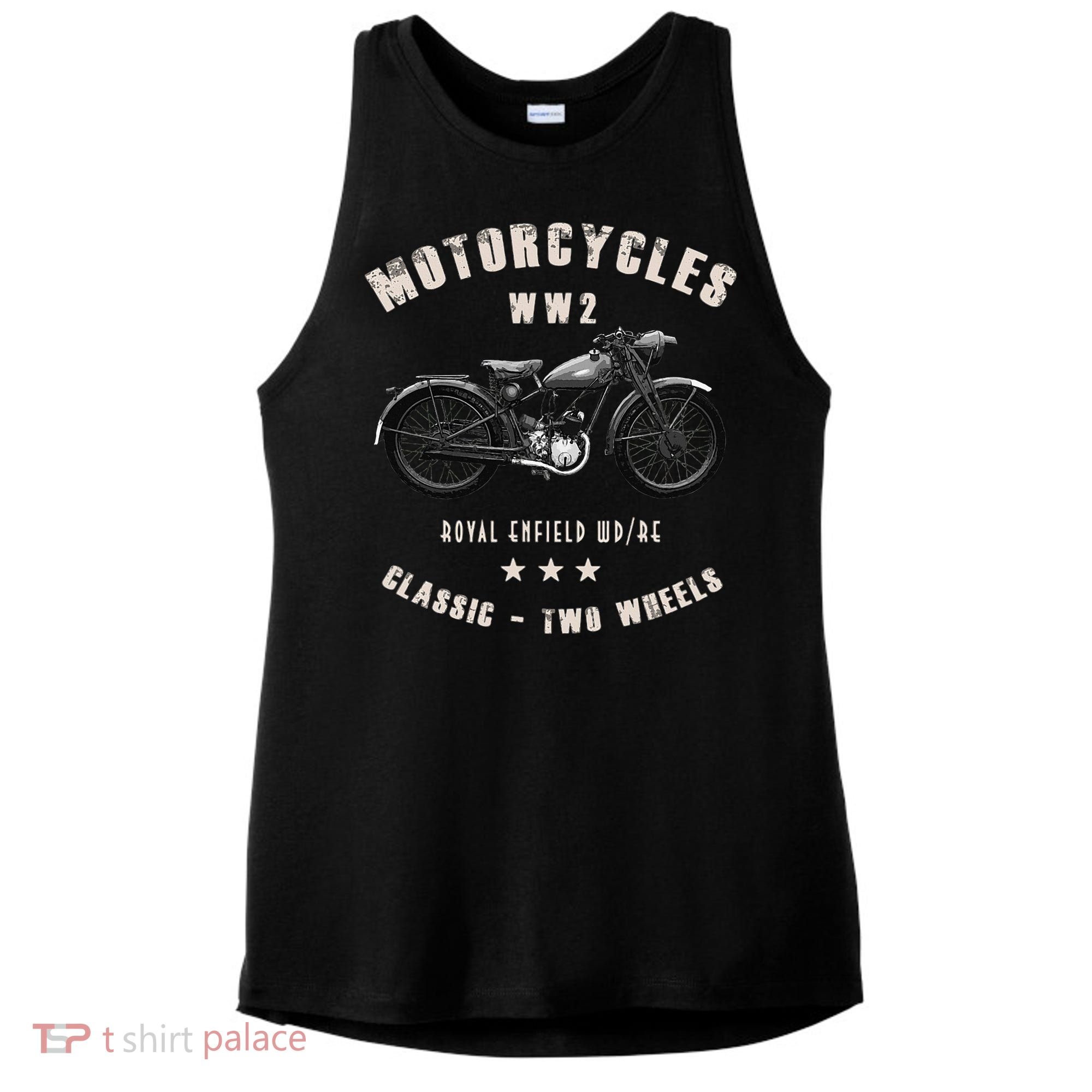 Royal Enfield Wdre Classic Motorcycle Ww2 Ladies PosiCharge Tri-Blend Wicking Tank