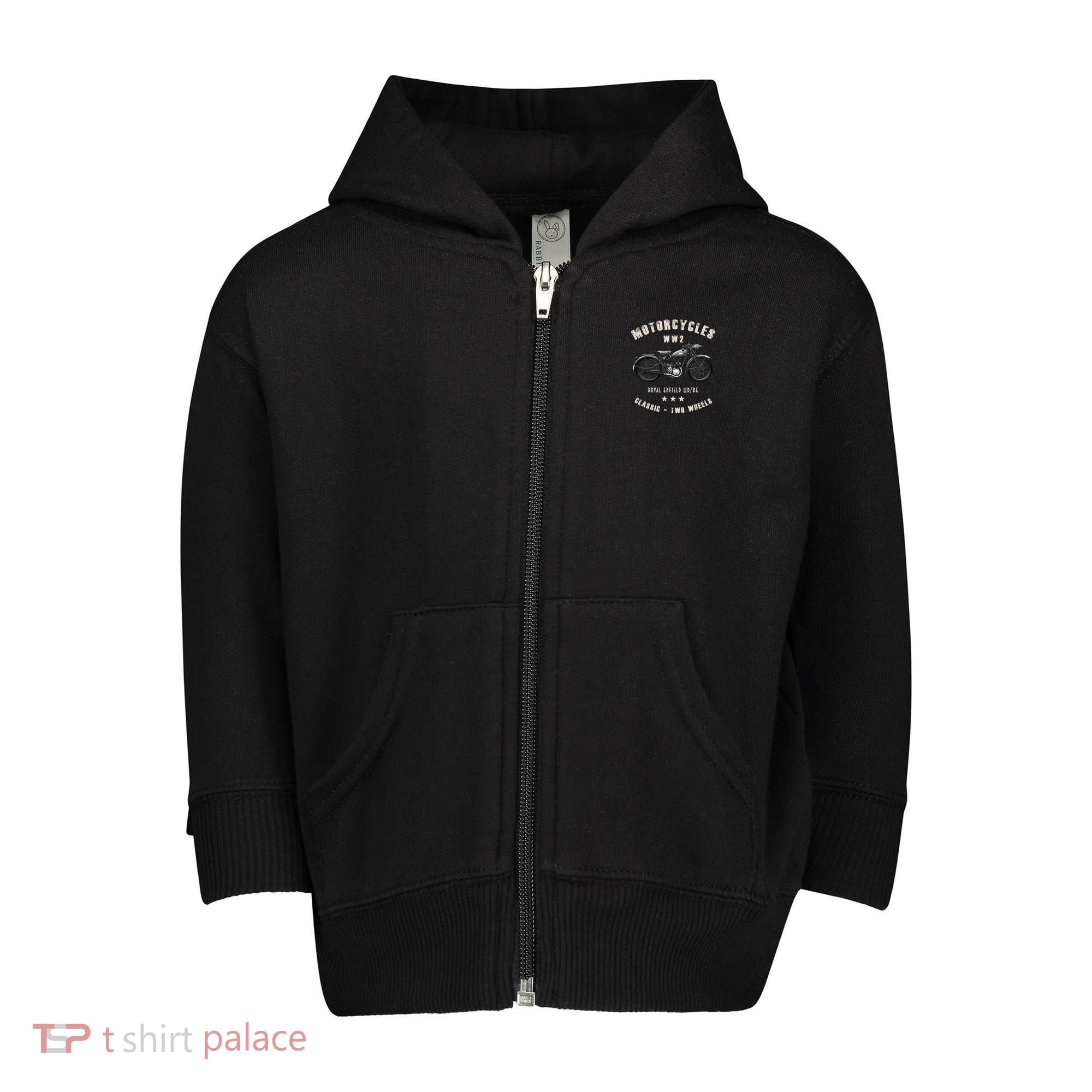 Royal Enfield Wdre Classic Motorcycle Ww2 Toddler Zip Fleece Hoodie